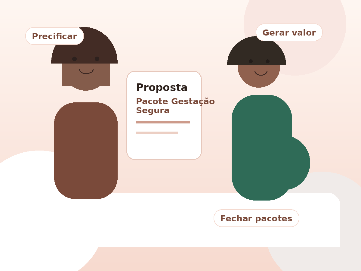 Profissional atendendo gestante e organizando proposta de acompanhamento